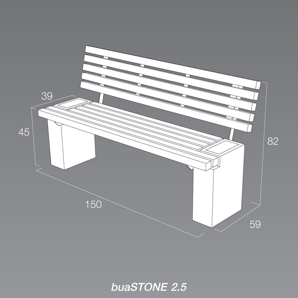 ม้านั่ง BUA DESIGN BUA STONE 2.5 ECO WOOD สีไม้โอ๊ค