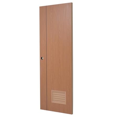 ประตูห้องน้ำ UPVC AZLE GROOVE P3 เกล็ดล่าง 70x200 ซม. สี ORANGE TEAK เจาะลูกบิด_1