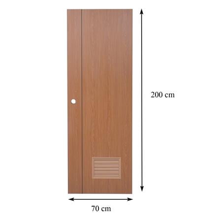 ประตูห้องน้ำ UPVC AZLE GROOVE P3 เกล็ดล่าง 70x200 ซม. สี ORANGE TEAK เจาะลูกบิด_7