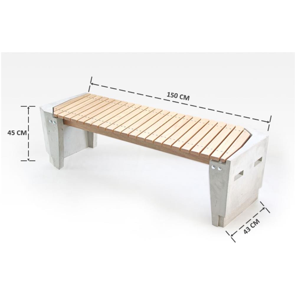 ม้านั่งสนาม BUA DESIGN BUA STONE1.0 ECO WOOD สีไม้ธรรมชาติ