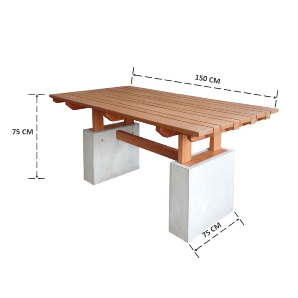 โต๊ะสนาม BUA DESIGN BUA STONE2 TABLE ECO WOOD 150 ซม. ไม้ธรรมชาติ