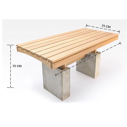โต๊ะสนาม BUA DESIGN BUA STONE BLOOM TABLE ECO WOOD 150 ซม. สีไม้ธรรมชาติ_7