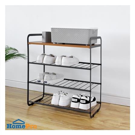ชั้นวางรองเท้า 3 ชั้น STACKO FLEXI ท็อปไม้สีเอเชียนทีค 60x30x68 ซม. สีเทา_4