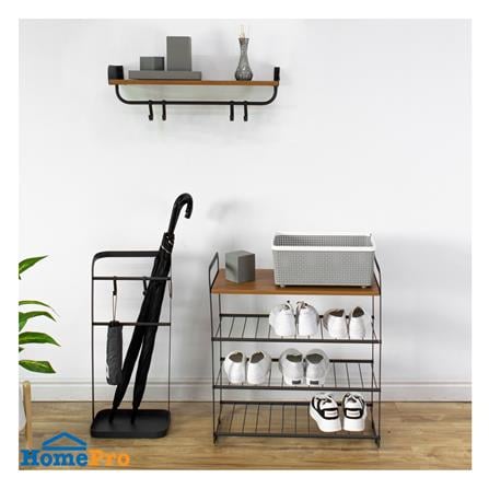 ชั้นวางรองเท้า 3 ชั้น STACKO FLEXI ท็อปไม้สีเอเชียนทีค 60x30x68 ซม. สีเทา_6