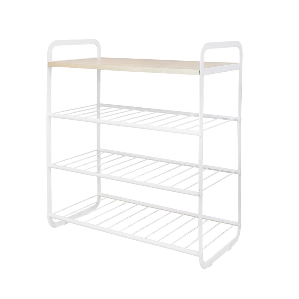 ชั้นวางรองเท้า 3 ชั้น STACKO FLEXI ท็อปไม้สีไวท์โอ๊ค 60x30x68 ซม. สีขาว_1