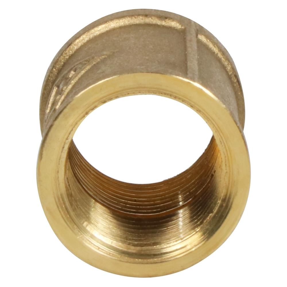 ข้อต่อตรงทองเหลือง FF CITY 1/2 นิ้ว สีบรอนซ์เงิน