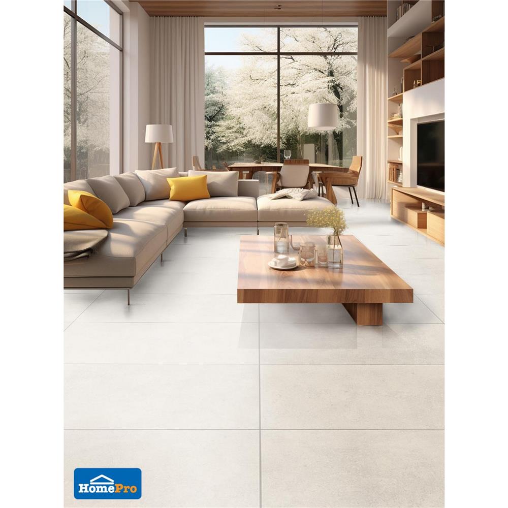 กระเบื้องพื้นพอร์ซเลน 60x120 ซม. TARA มิวนิค ขาว A 1.44 ตร.ม.