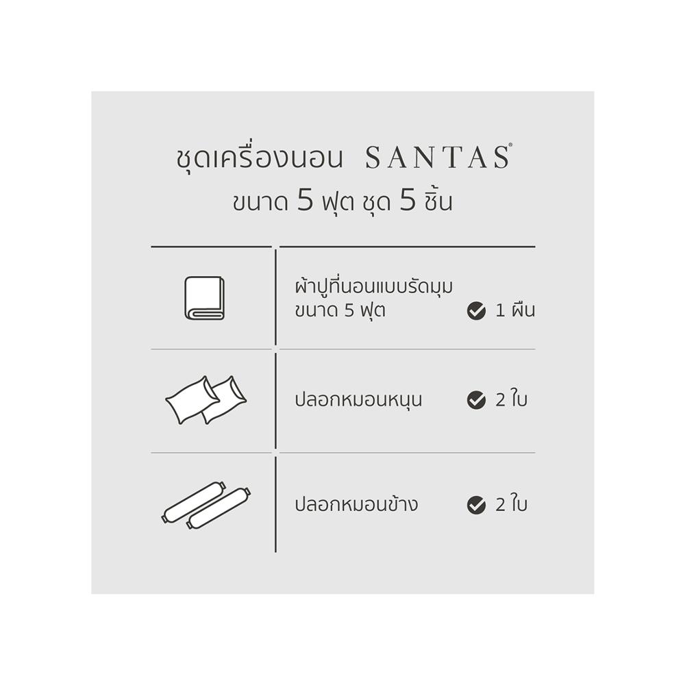 ชุดผ้าปูที่นอน 5 ฟุต 5 ชิ้น SANTAS LYRA GR