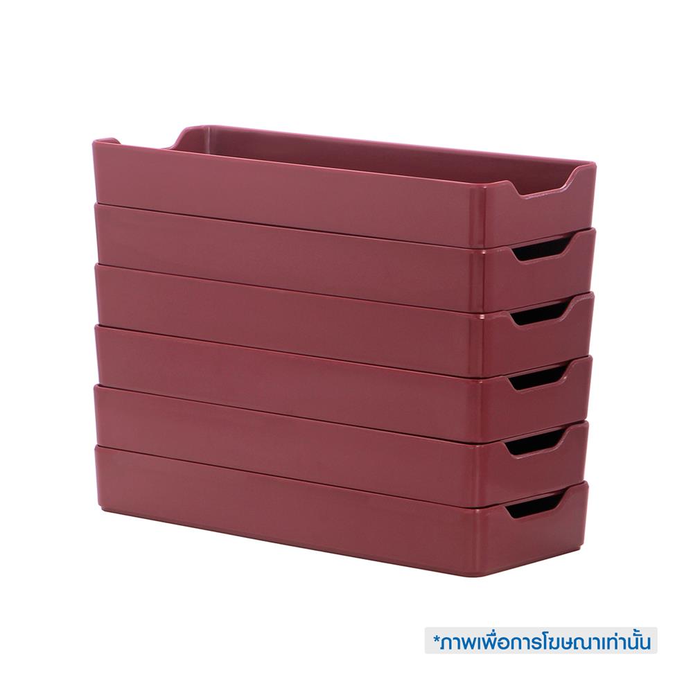 ถาดอาหารเมลามีน SUPERWARE 4x11 นิ้ว สีแดง
