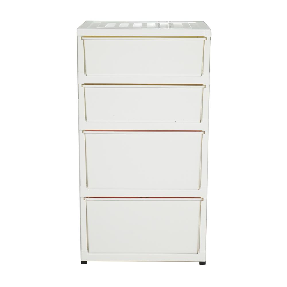 ตู้ลิ้นชัก 4 ชั้น STACKO C12 STAR 56x45x105 ซม. สีชมพู/ขาว