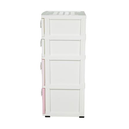 ตู้ลิ้นชัก 4 ชั้น STACKO C12 STAR 56x45x105 ซม. สีชมพู/ขาว_5