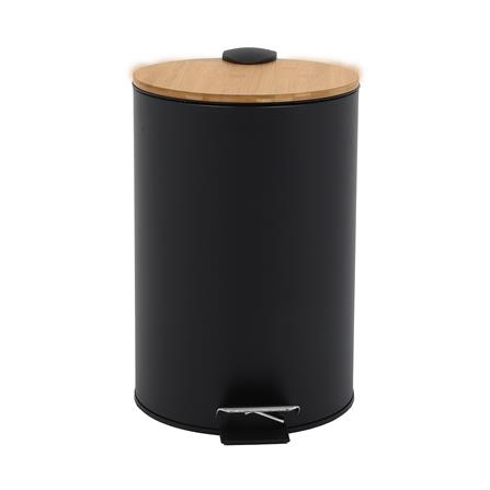 ถังขยะเหยียบกลมฝาไม้ ACCO SYLVAN 12 ลิตร สีดำ_2