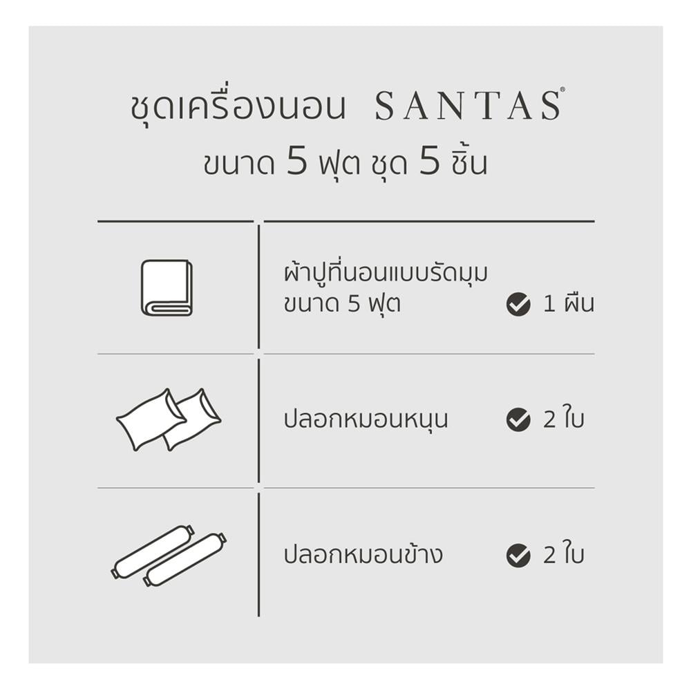 ชุดผ้าปูที่นอน 5 ฟุต 5 ชิ้น SANTAS ARTY FLEUR GR