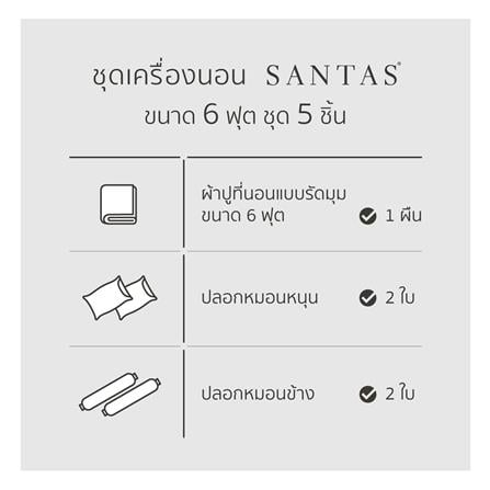 ชุดผ้าปูที่นอน 6 ฟุต 5 ชิ้น SANTAS PIERIS GR_6