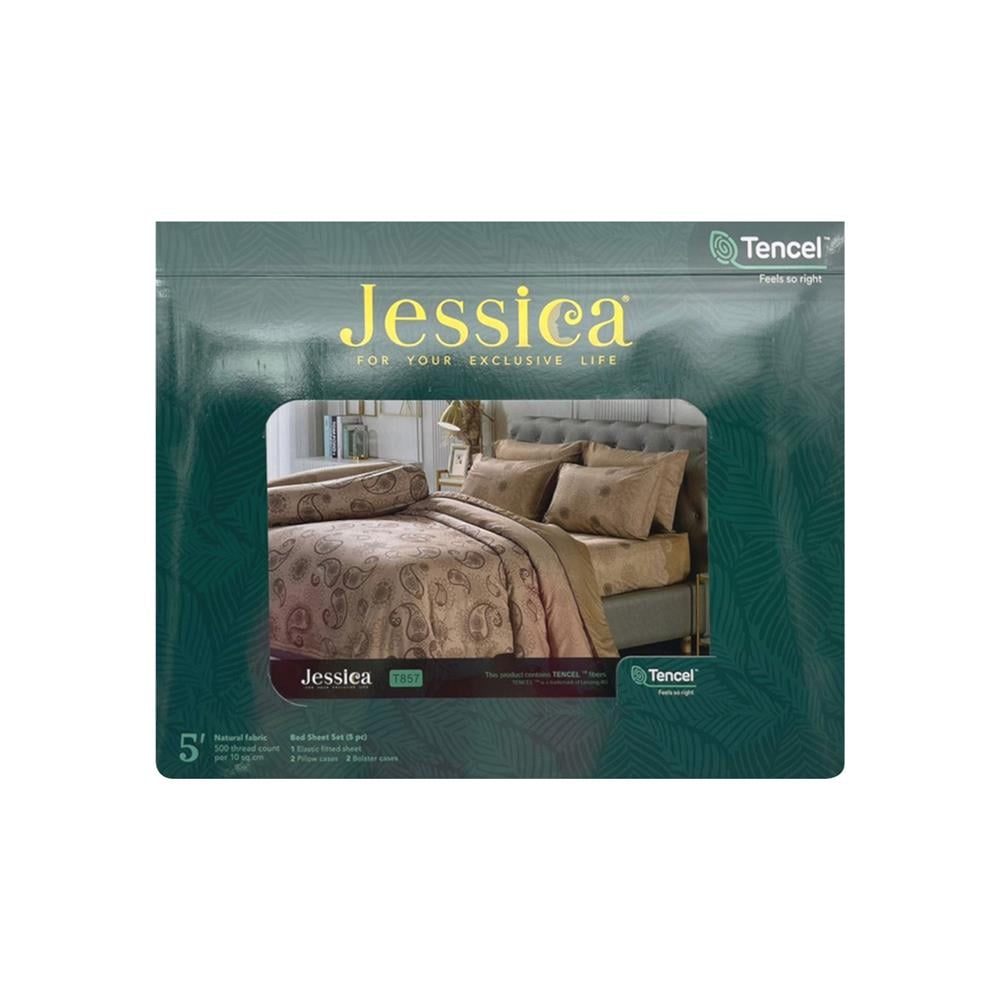 ชุดผ้าปูที่นอน 5 ฟุต 5 ชิ้น JESSICA TENCEL 20165-T857