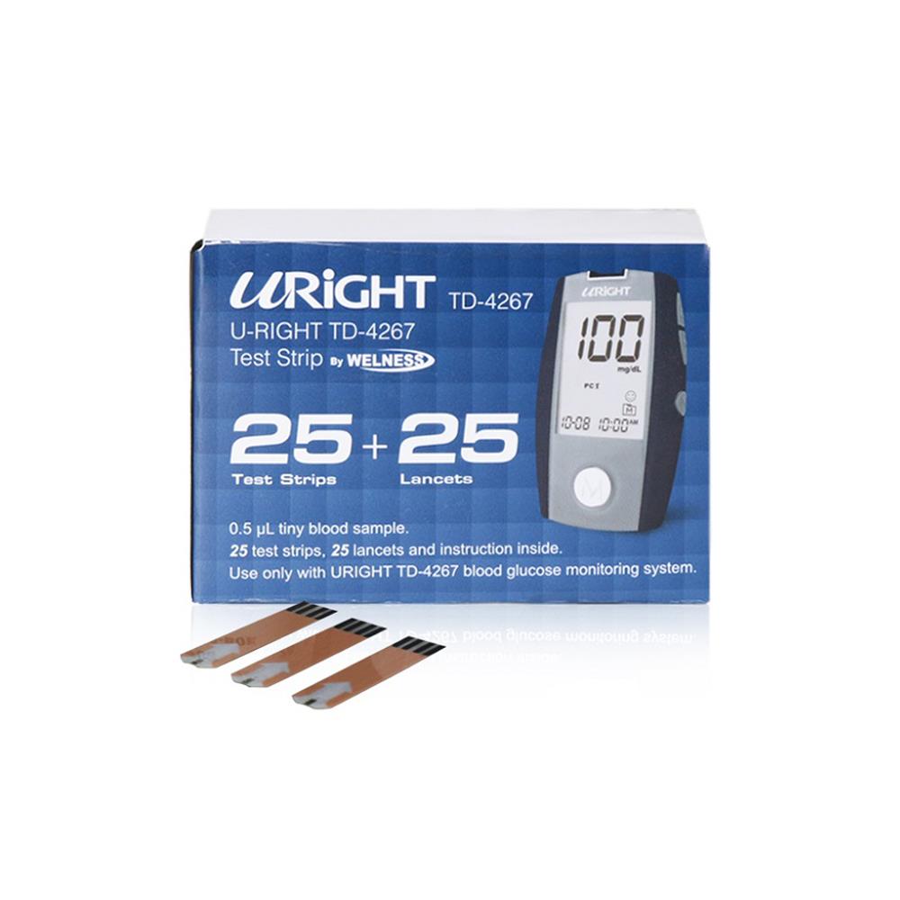 แผ่นตรวจระดับน้ำตาลในเลือด WELNESS TD4267 TEST STRIP