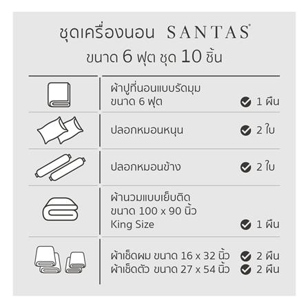 ชุดผ้าปูที่นอน 6 ฟุต 10 ชิ้น SANTAS SPHERE BL_7