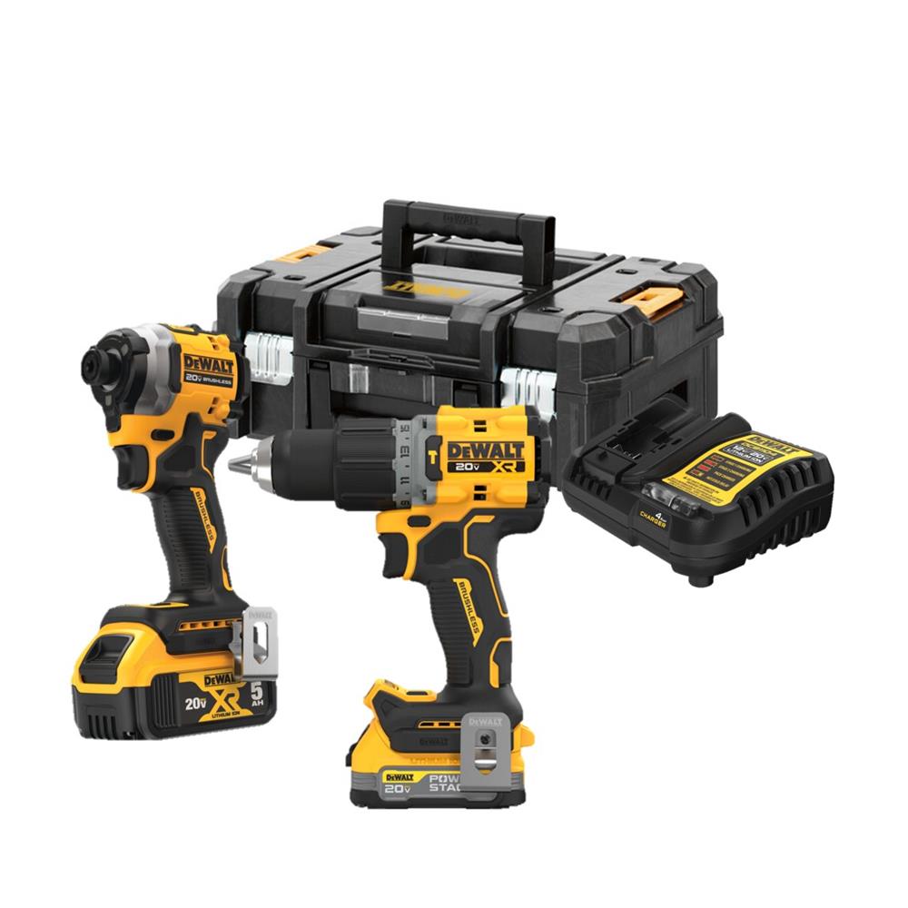 ชุดคู่สว่านและไขควงกระแทกไร้สาย (พร้อมแบตเตอรี่) DEWALT DCK2050P1E1T-B1 18 โวลต์ (สูงสุด 20 โวลต์)