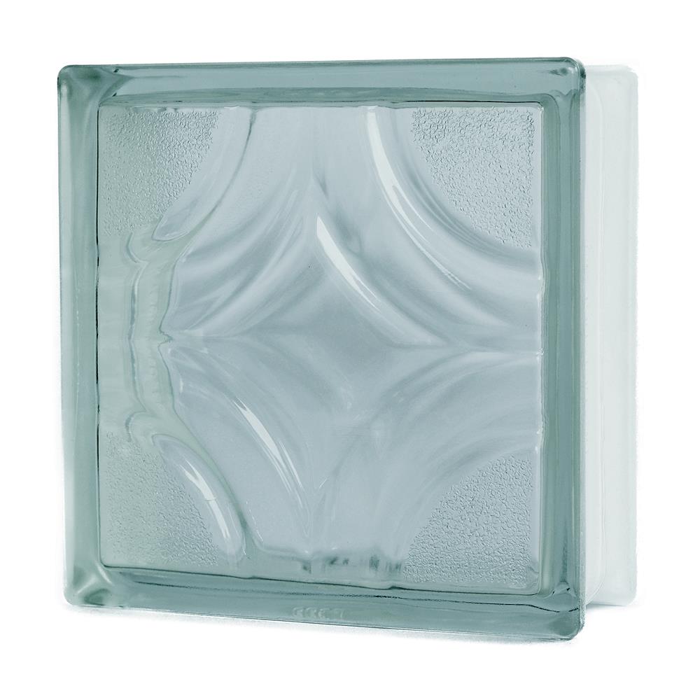 อิฐแก้ว 19x19x8 ซม. ช้างแก้ว จันทร์ล้อมเพชร สีใส