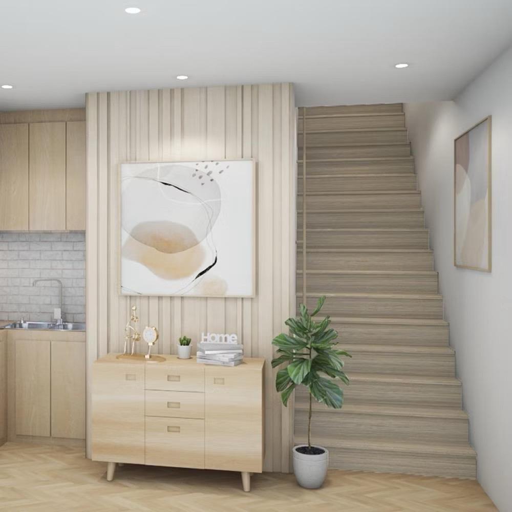 ไม้บันได ลูกนอน SPC ตราเพชร 10 นิ้ว 25x120x2.5 ซม. สีเบจ