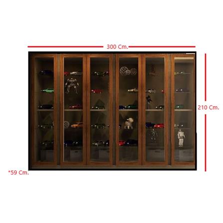 ตู้โชว์ 6 บานเปิด KONCEPT BLOX FIT IN 59058245 300 ซม. สีครีม/วอลนัท_3