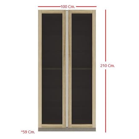 ตู้โชว์ 2 บานเปิด KONCEPT BLOX 19211232 100 ซม. สีลินด์เบิร์กโอ๊ค_2