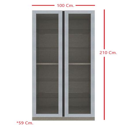 ตู้โชว์ 2 บานเปิด KONCEPT BLOX 19211227 100 ซม. สีขาว_2