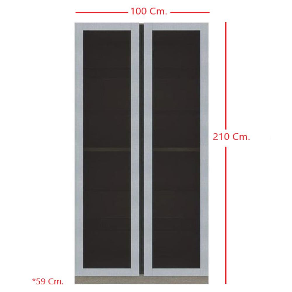 ตู้โชว์ 2 บานเปิด KONCEPT BLOX 19211231 100 ซม. สีขาว