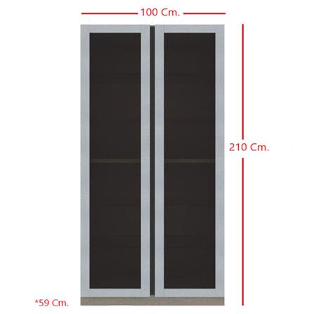 ตู้โชว์ 2 บานเปิด KONCEPT BLOX 19211231 100 ซม. สีขาว_2