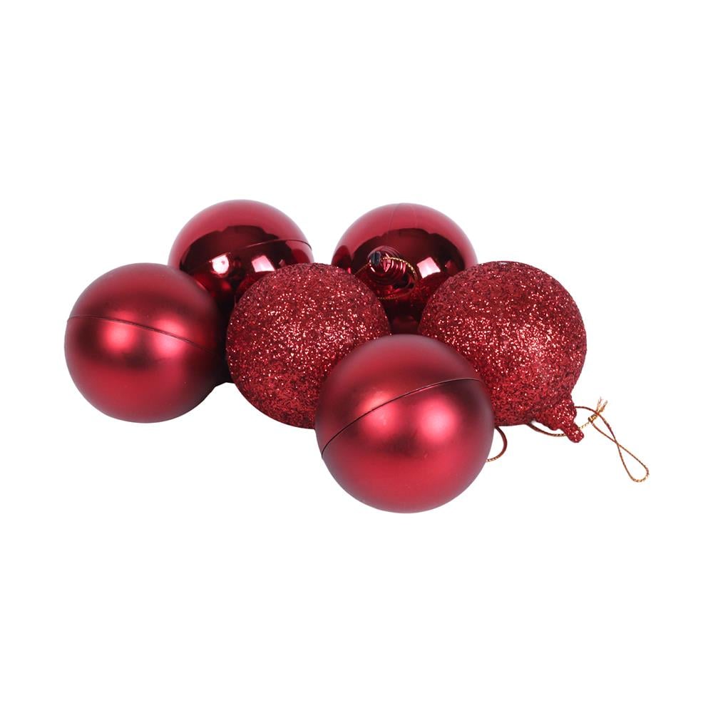 ชุดบอลตกแต่ง SIAMXMAS 6 ซม. สีแดง (แพ็ก 6 ชิ้น)