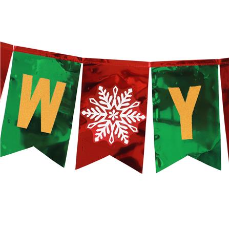 ป้ายตกแต่ง HAPPY NEW YEAR SIAMXMAS 200x15 ซม. สีแดง/เขียว_1