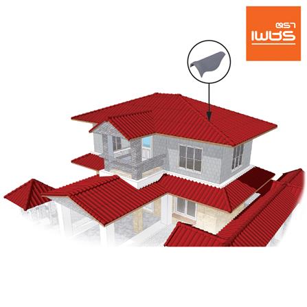 ครอบสันโค้งตะเข้เว้า ตราเพชร ลอนคู่ สีเทาแพลทินัม_1