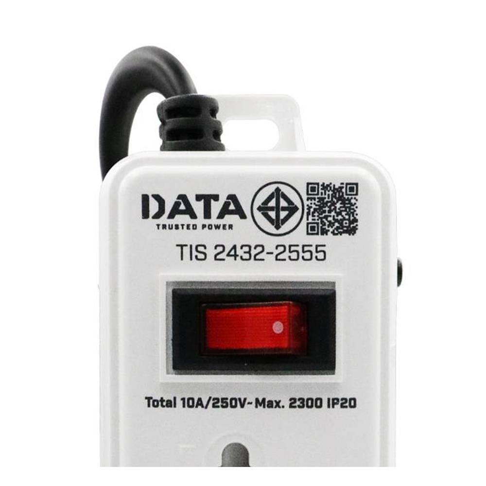 รางปลั๊กไฟ 3 ช่อง 1 สวิตซ์ DATA PP316 3 เมตร สีขาว