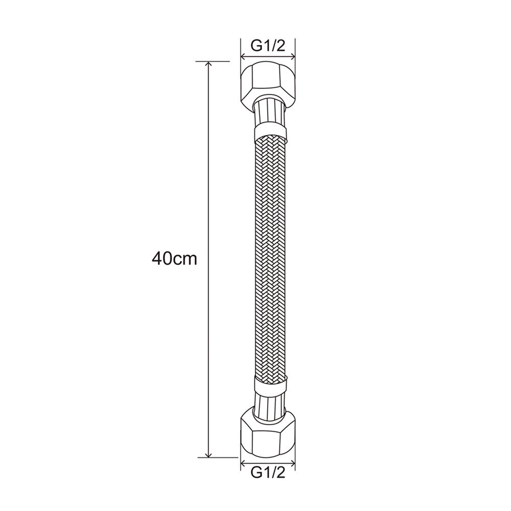 สายน้ำดีโพลิเมอร์น้ำอุ่น-น้ำเย็น RASLAND RA G741-G444 15.7 นิ้ว สีดำ