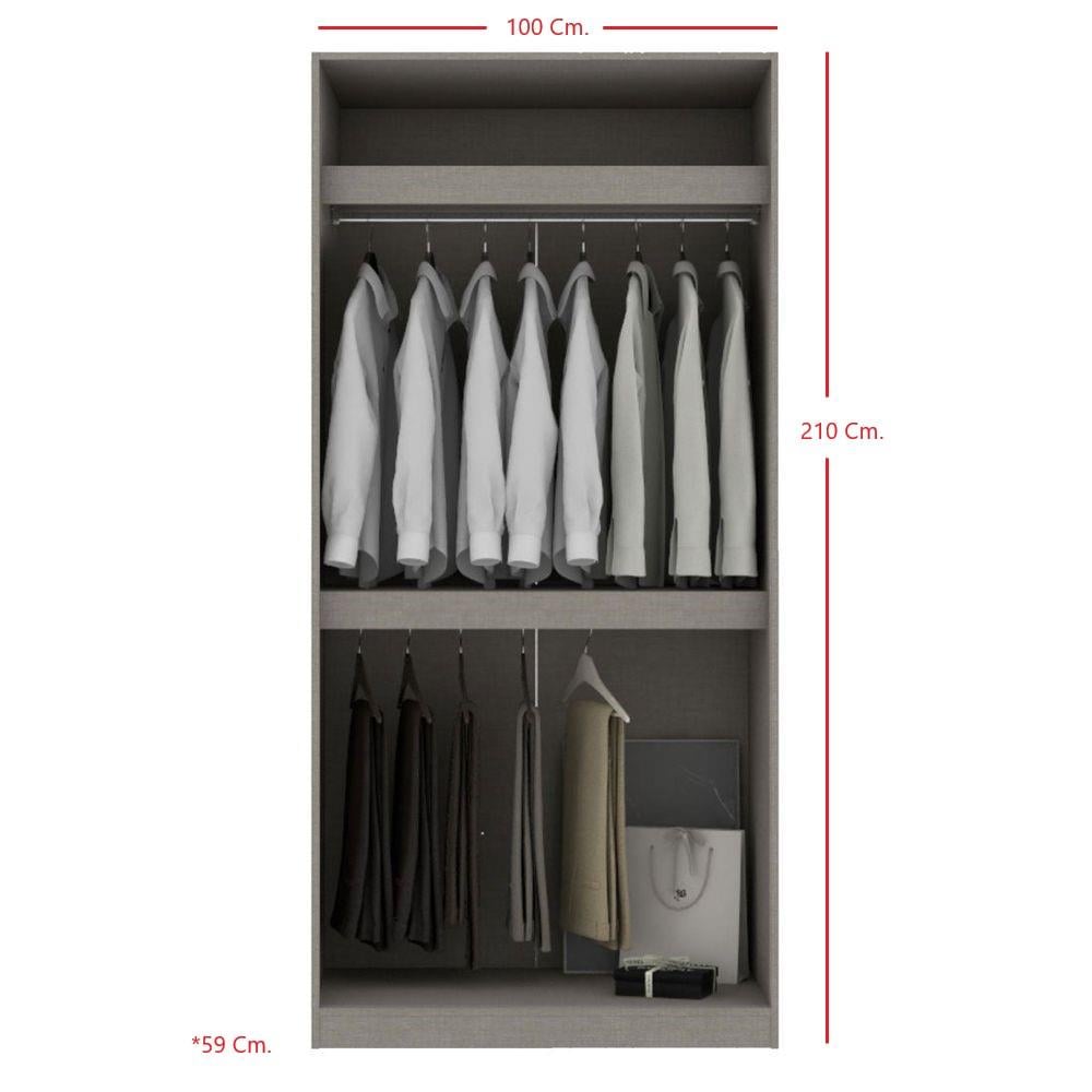 ตู้เสื้อผ้า 2 บานเปิด KONCEPT BLOX 19210446 100 ซม. สีขาว