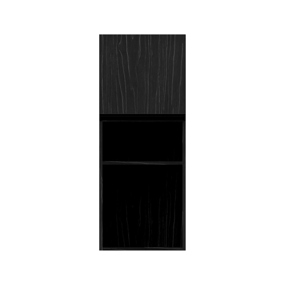 ตู้แขวนเดี่ยวบานเรียบพร้อมชั้น JUPITER SILKY OAK 40x100 ซม. สีดำ