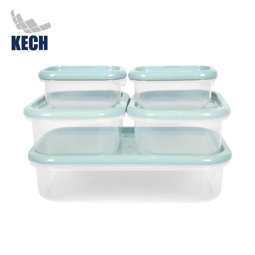 ชุดกล่องอาหาร 10 ชิ้น รวมฝา KECH NO.9045 สีเขียว
