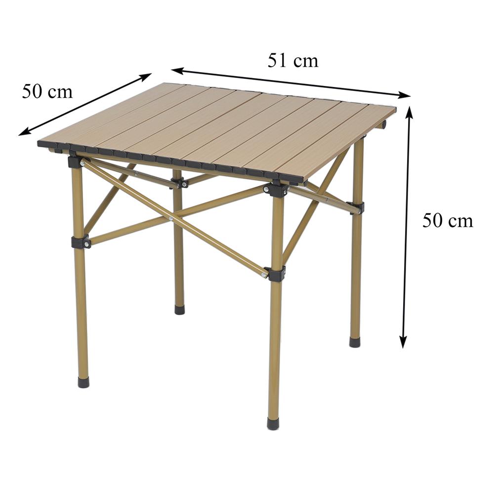 โต๊ะพับเหล็กตั้งแคมป์ SPRING LIGHT WOOD 50 ซม. สีน้ำตาลอ่อน