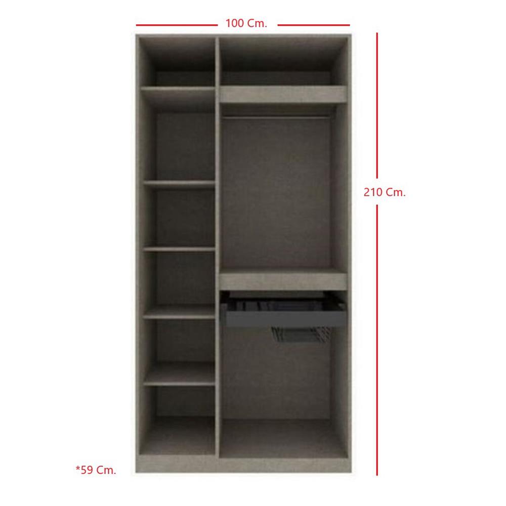 ตู้เสื้อผ้า 2 บานเปิด KONCEPT BLOX 19216701 100 ซม. สีขาว