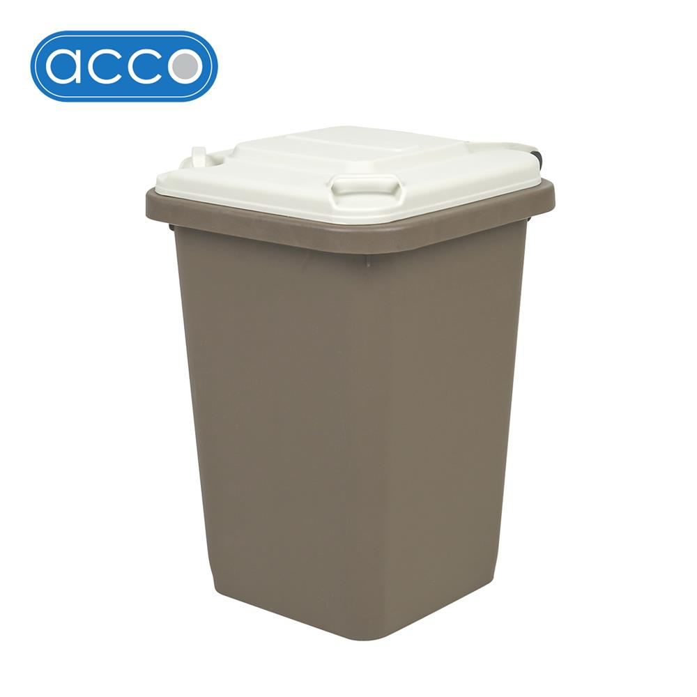 ถังขยะเหลี่ยมฝาเปิด ACCO MINI 11 ลิตร สีน้ำตาล/เบจ