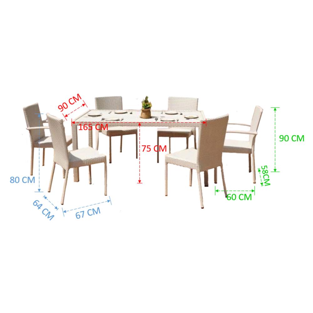 ชุดสนาม 6 ที่นั่ง IVY FAMILY DN008 สีขาว