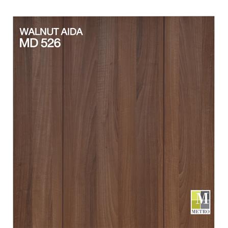 ประตูภายในเมลามีนทนไฟ ไม่เจาะลูกบิด METRO MD526 WALNUT AIDA 80x200 ซม. สีโอ๊ค_1