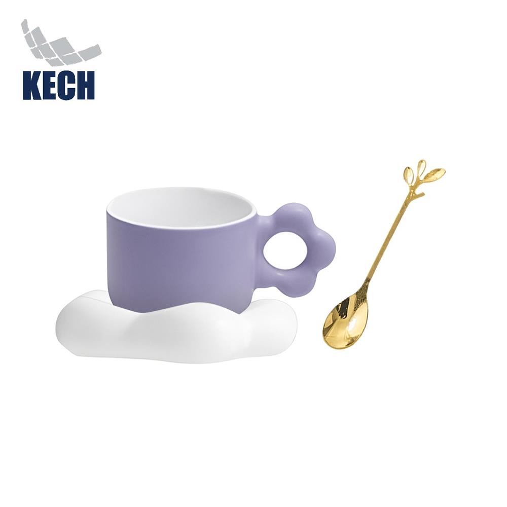 ชุดถ้วยกาแฟ PORCELAIN 250 มล. KECH FLOWER สีม่วง_1