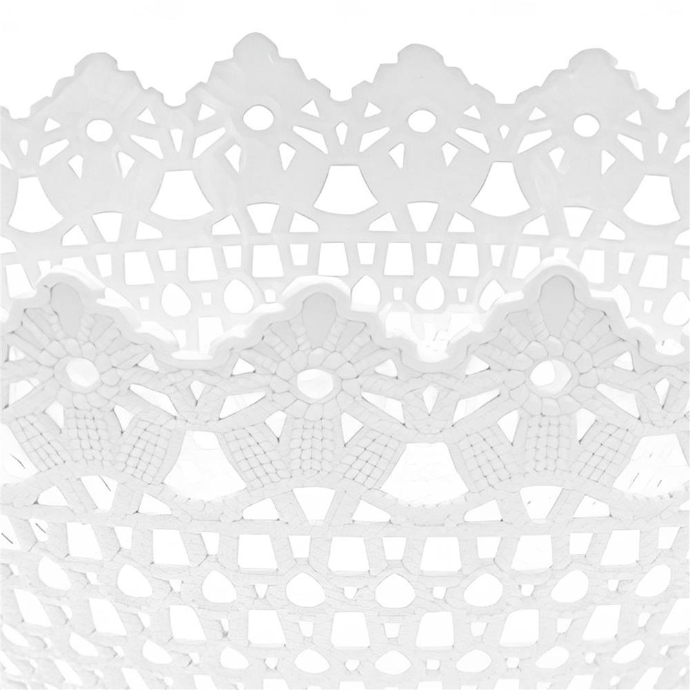 ตะกร้าพลาสติกกลมลายฉลุ KECH EAZY สีขาว