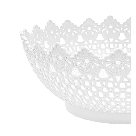 ตะกร้าพลาสติกกลมลายฉลุ KECH EAZY สีขาว_2