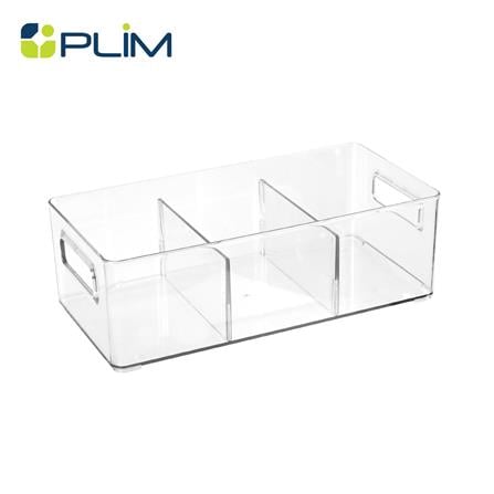 กล่องจัดเก็บผ้า 3 ช่อง PLIM KLEAR 15x30.5x10 ซม. สีใส_1