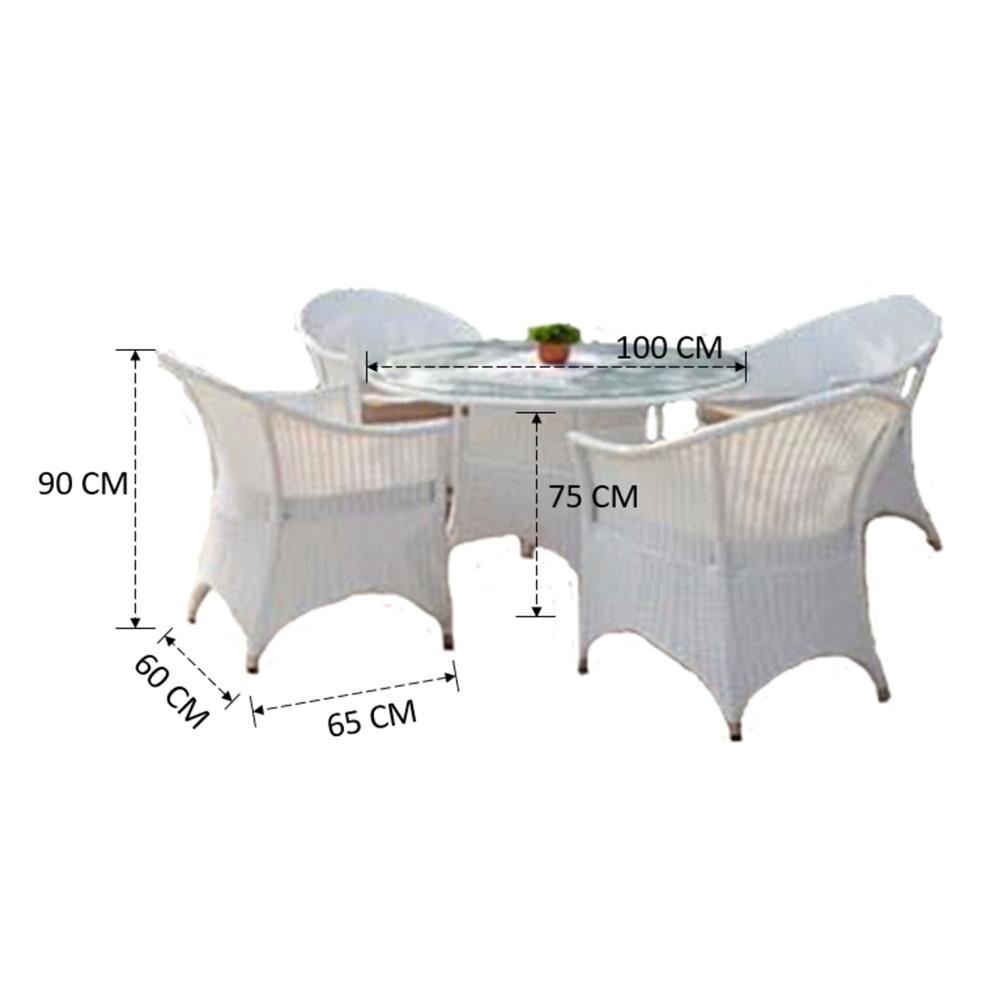 ชุดสนาม 4 ที่นั่ง IVY VERGINIA DN001 สีขาว