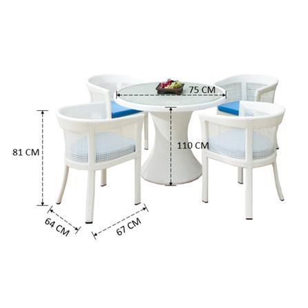 ชุดสนาม 4 ที่นั่ง IVY CARIBIAN DN006 สีขาว_2