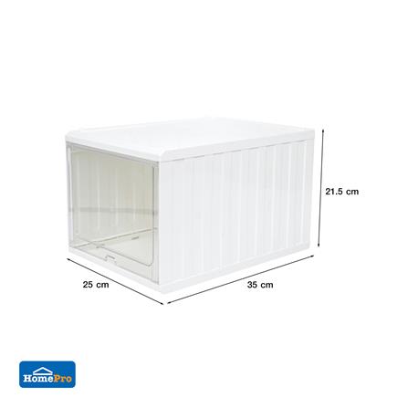 กล่องรองเท้าฝาสไลด์ STACKO CONTAINER 25x35x21.5 ซม. สีขาว_7