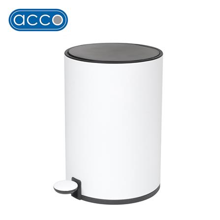ถังขยะเหยียบกลม ACCO STYLISH 5 ลิตร สีขาว